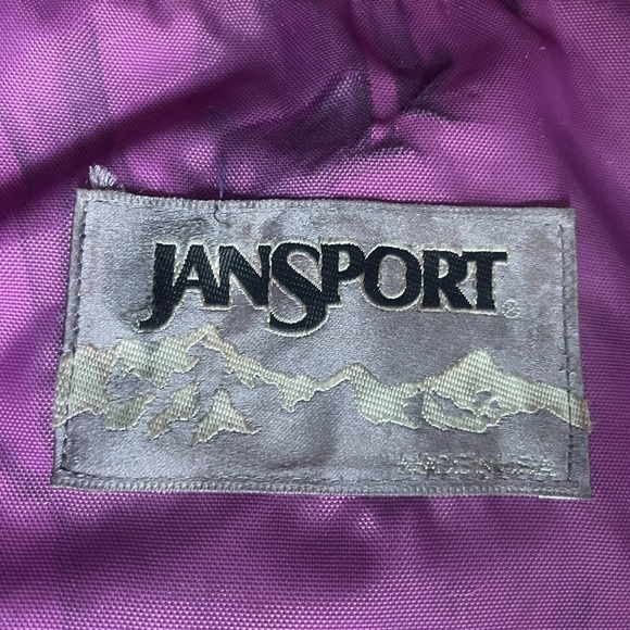 80s Purple Jansport External Frame Hiking Backpack Hip Wings Aluminum MadeInUSA - Picture 2 of 6